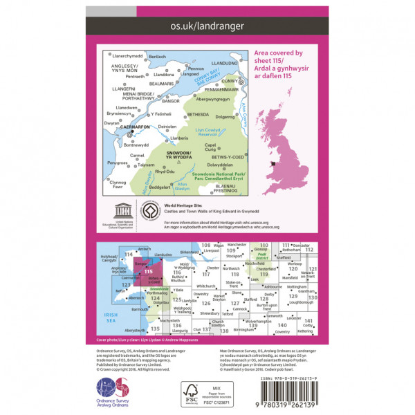 Ordnance Survey - Snowdon / Yr Wyddfa L115 - Wanderkarte