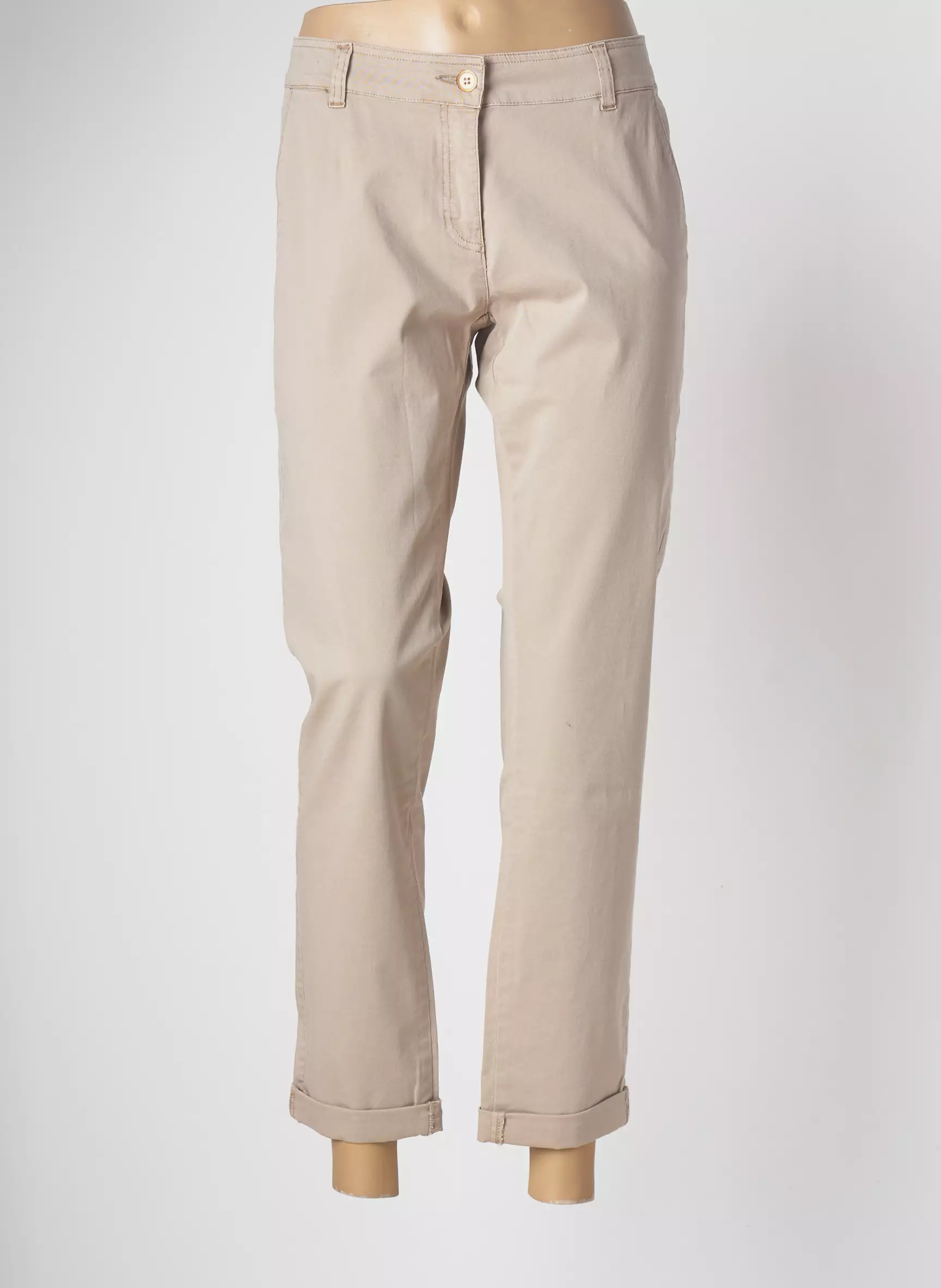 La Fee Maraboutee Pantalon7 8 Femme couleur beige