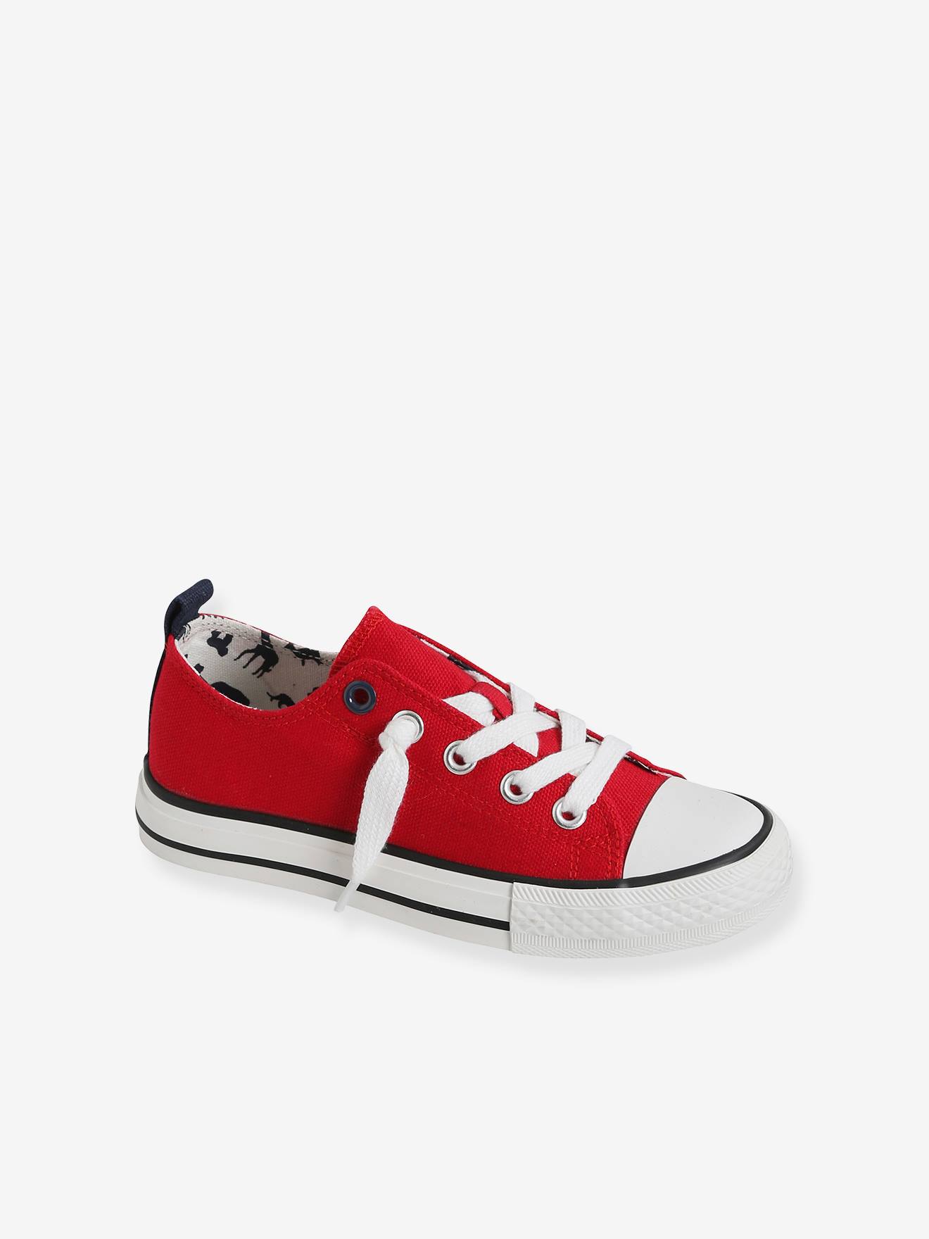 Vertbaudet Jungen Stoff-Sneakers mit Gummizug - grün bedruckt/tropical