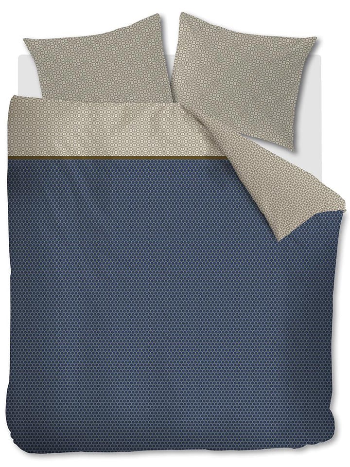 Beddinghouse Satin-Bettwäsche-Set ''Tokyo'' in Beige/ Dunkelblau günstig kaufen