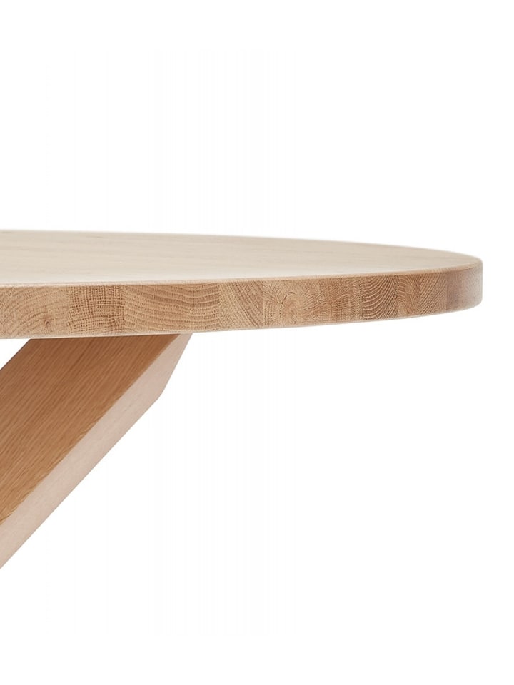 KADIMA DESIGN Runder Esstisch aus Massiveiche mit X-Fuß | Natur Beige in Beige günstig kaufen onesize