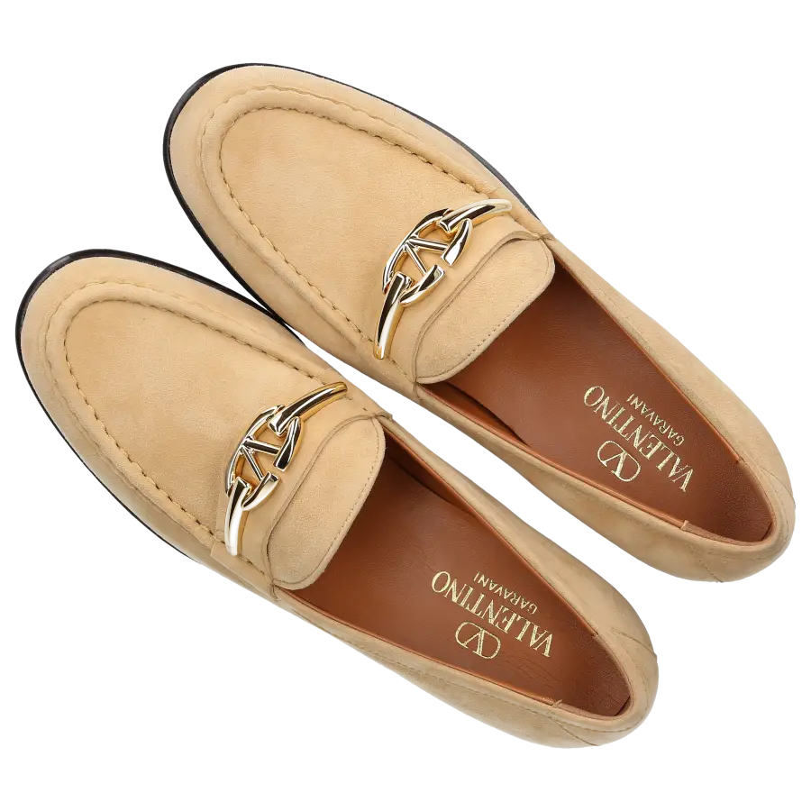 Valentino Garavani - Loafer VLOGO SIGNATURE Kalbsleder - beige
