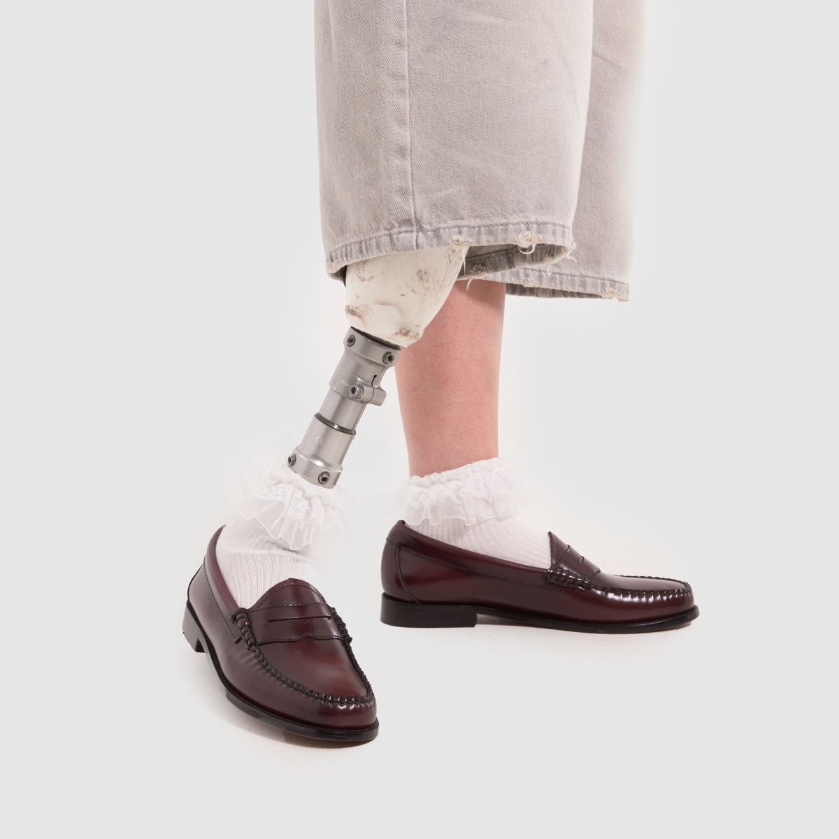 GH BASS – Enkla Weejuns – Penny Loafers i vinröda, platta skor