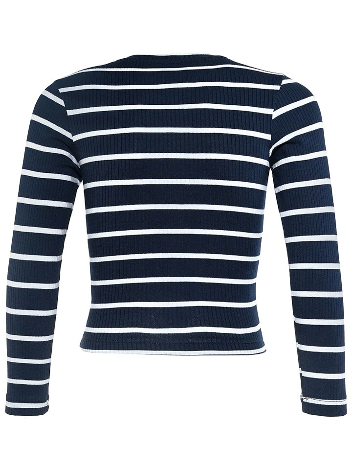 Blue Effect Longsleeve in Dunkelblau/ Weiß günstig kaufen