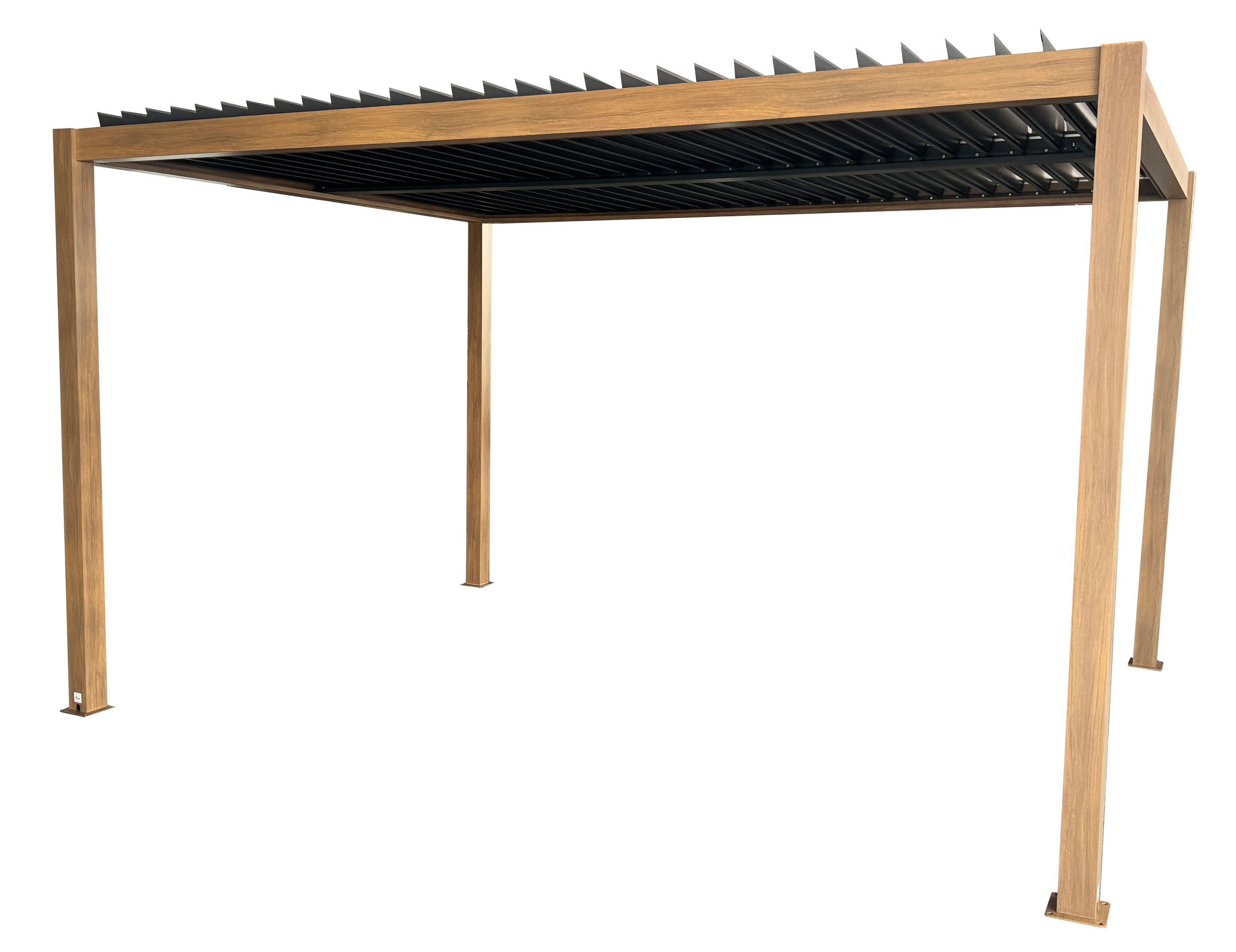 OUTDOORGartenpavillon 3x4 m Teakoptik