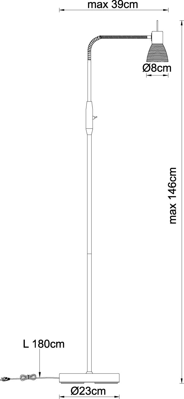 Globo Lighting - PANNA - Stehleuchte Metall Nickel matt, 1x E14