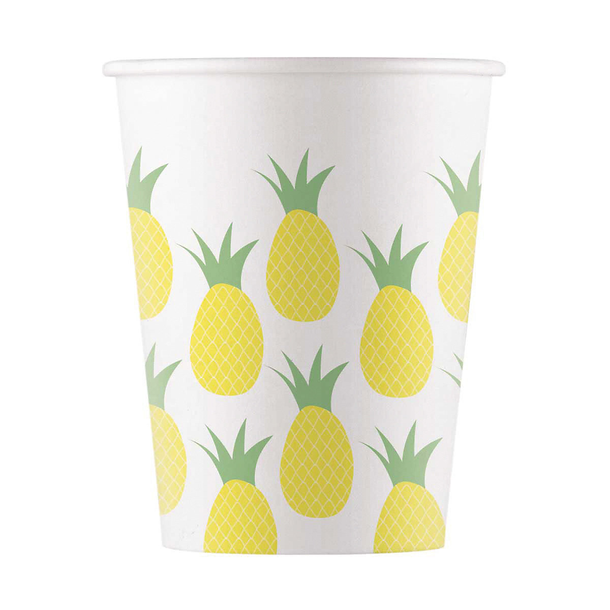 Papp-Partybecher/Trinkbecher Ananas, 200 ml, 8 Stück