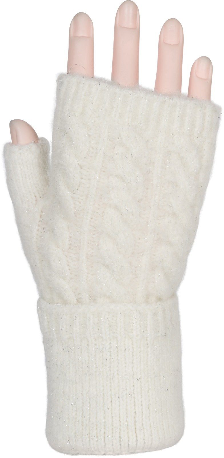 styleBREAKER Strickhandschuhe Fingerlose Strickhandschuhe Zopfmuster
