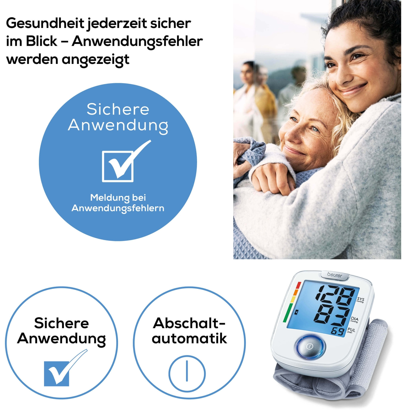 Beurer Handgelenk-Blutdruckmessgerät BC 44-Beleuchtetes Handgelenk-Blutdruckmessgerät zur einfachen Bedienung