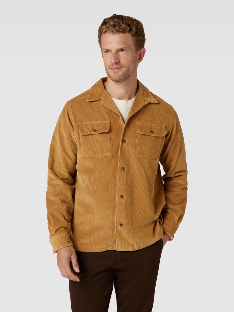 Cordhemd mit Brusttaschen in camel