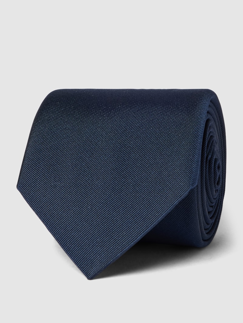 Krawatte mit Label-Patch in marineblau