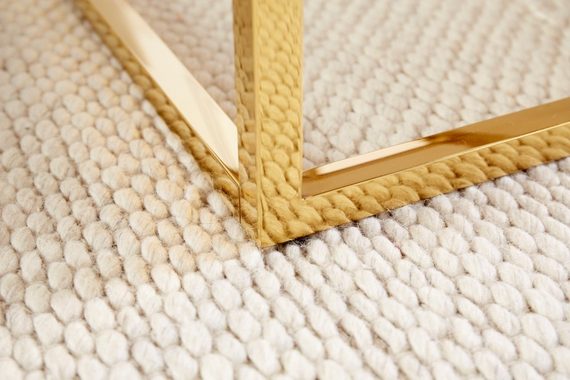riess-ambiente Couchtisch BOUTIQUE 90cm weiß / gold (Einzelartikel, 1-St), Wohnzimmer · Kristallglas · Metall · eckig · Marmor-Dekor · Barock