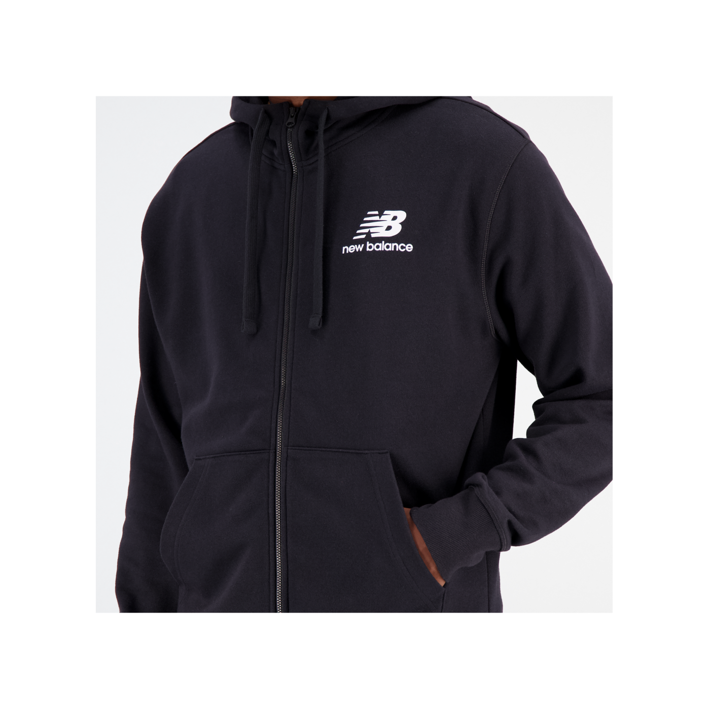 New Balance Essentials Stacked Jacke Schwarz F001