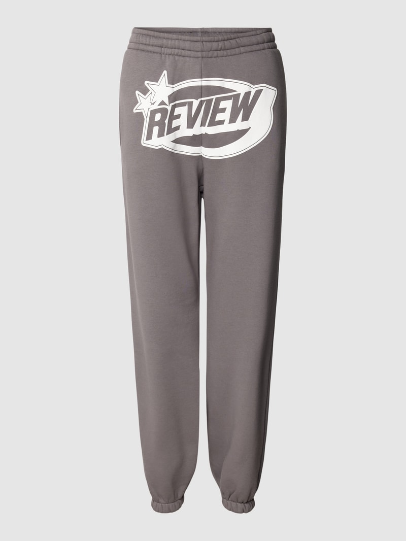 Sweatpants mit Label-Statement in dunkelgrau