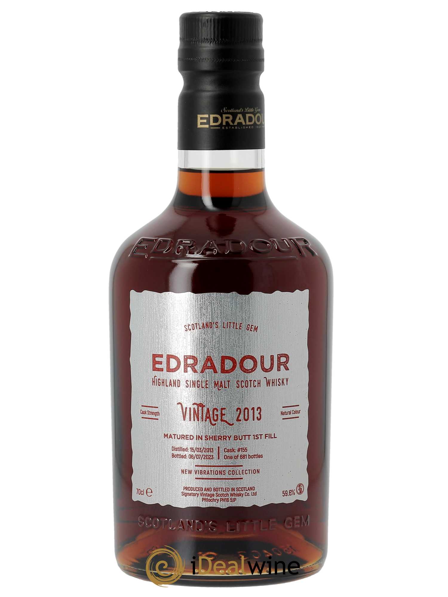 Whisky Edradour 10 ans 2013 Sherry Butt   - Lot de 1 Bouteille