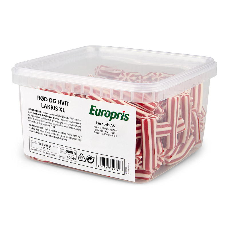 KnallGodt Rød og hvit lakris 2 kg