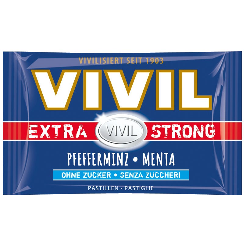 Vivil Extra Strong Pfefferminz ohne Zucker 3er