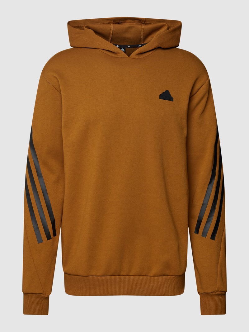 Hoodie mit Label-Patch in khaki