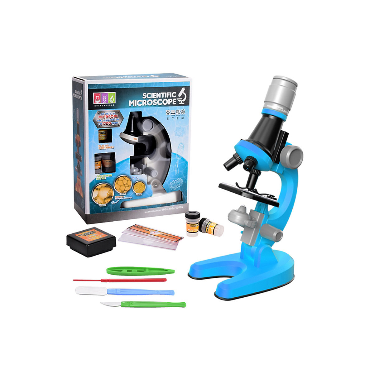 Zoomen Kinder Biologie Mikroskop Labor LED Wissenschaftliches Experiment Mikroskop-Set Spielzeug Mikroskope