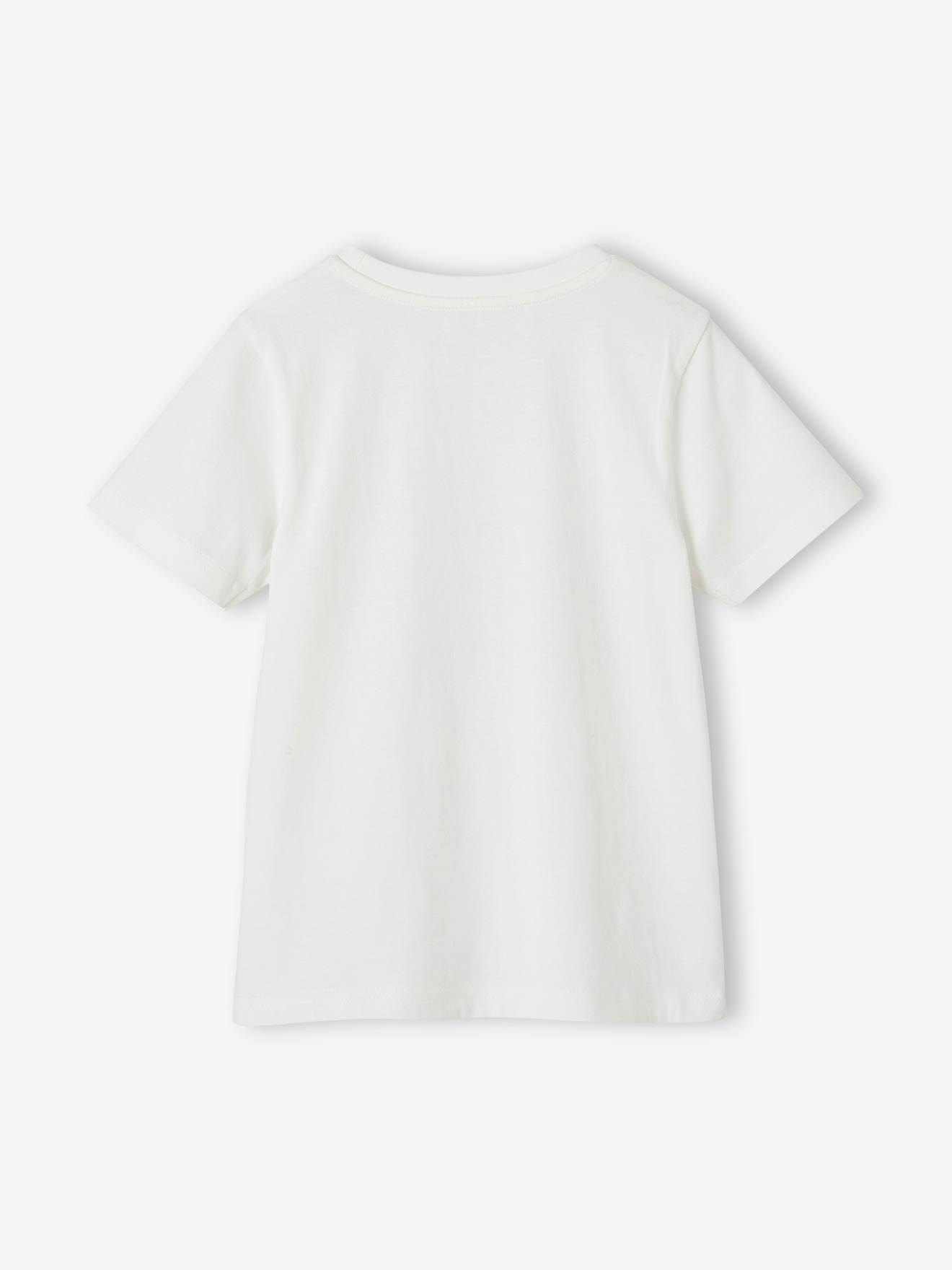 Vertbaudet Jungen T-Shirt mit Wende-Pailletten Oeko-Tex - weiß