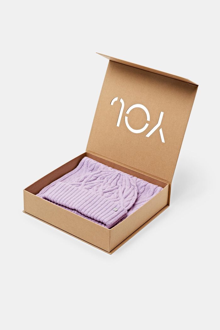 Geschenk-Set: Beanie und Schal aus Wollmix