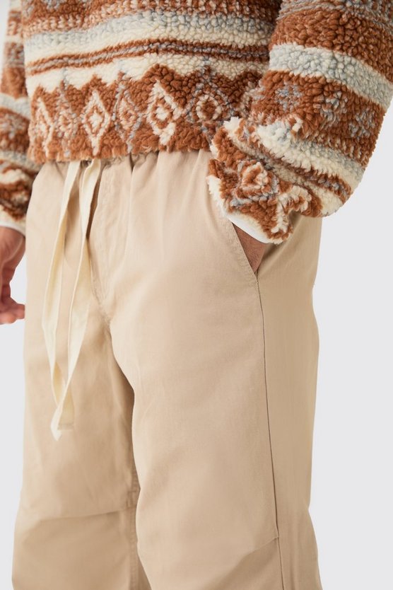 Lockere Hose mit elastischem Bund und Kontrast-Kordelzug