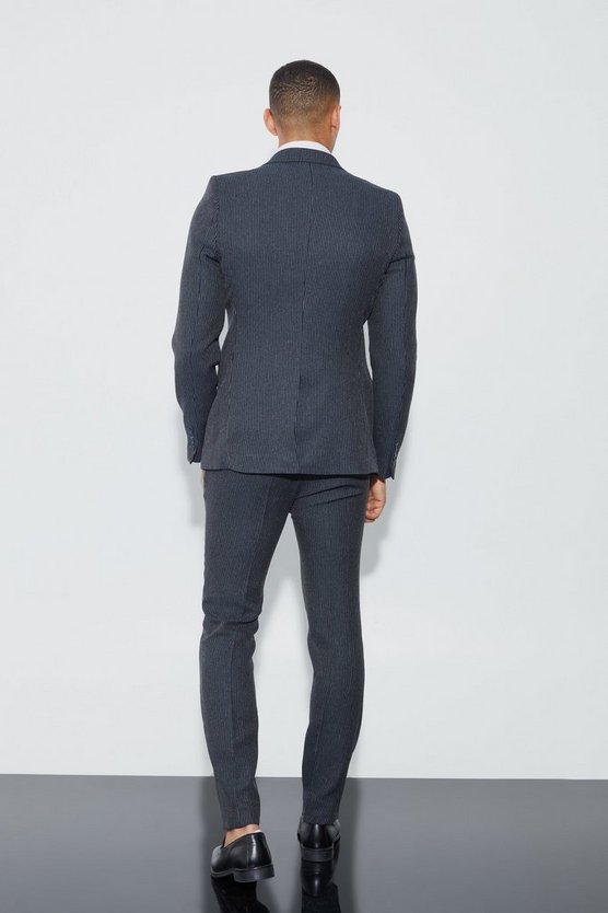 Strukturierte Skinny Hose mit Bundfalten