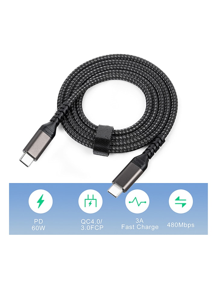 SmartCase USB-C-Kabel in Schwarz - (L)2 m günstig kaufen onesize