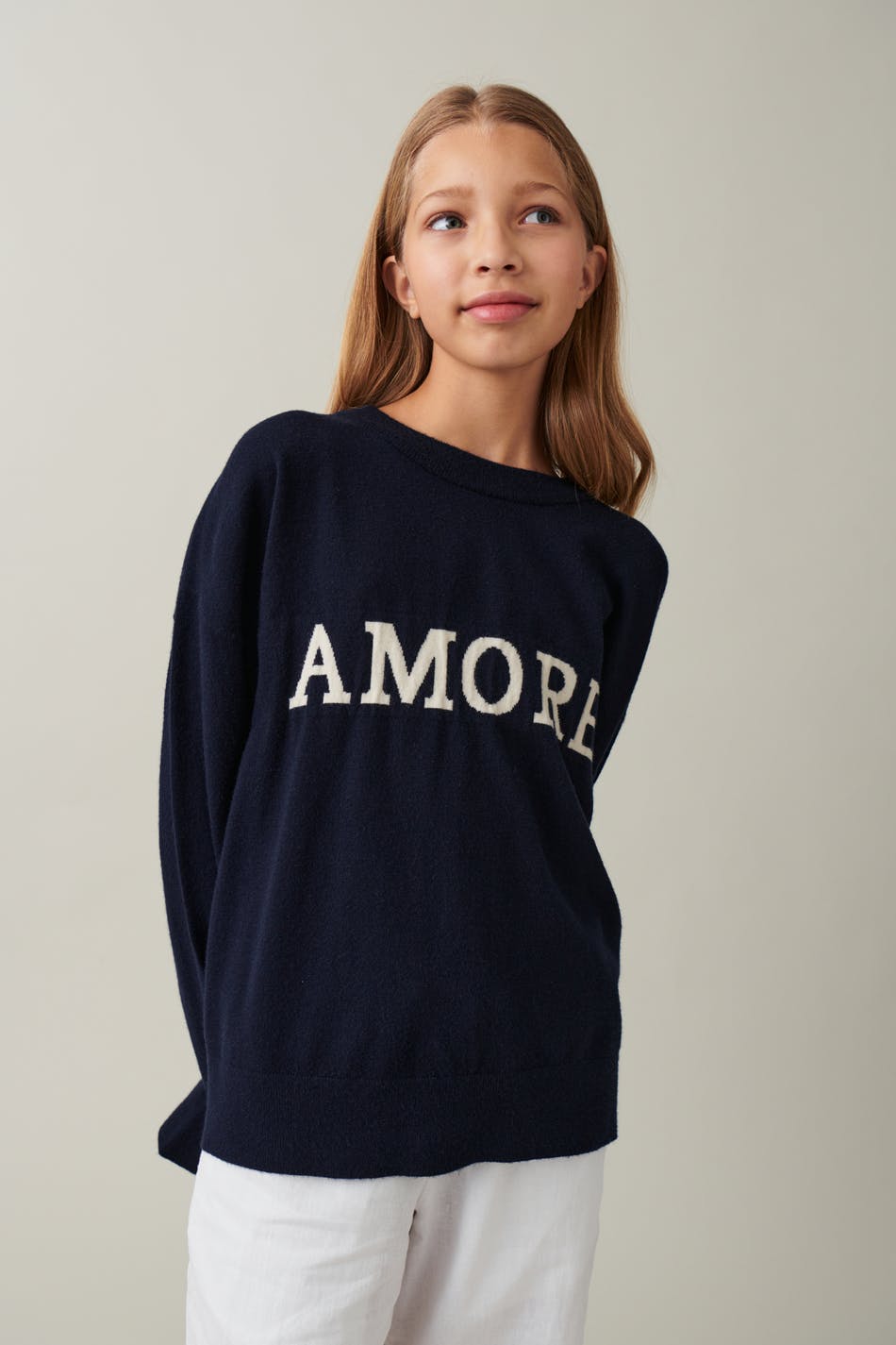 Y knitted embroidery sweater