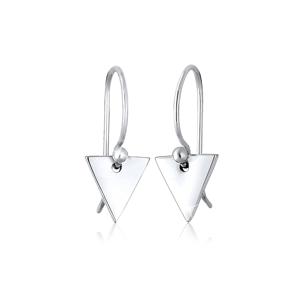Elli Elli Boucles d'Oreilles Dreieck Geo Minimal Trend 925 Silber Boucles d'oreilles