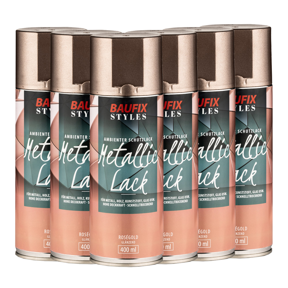 Baufix Effekt-Sprühlacke Rosegold-Lack 400 ml 6er Set