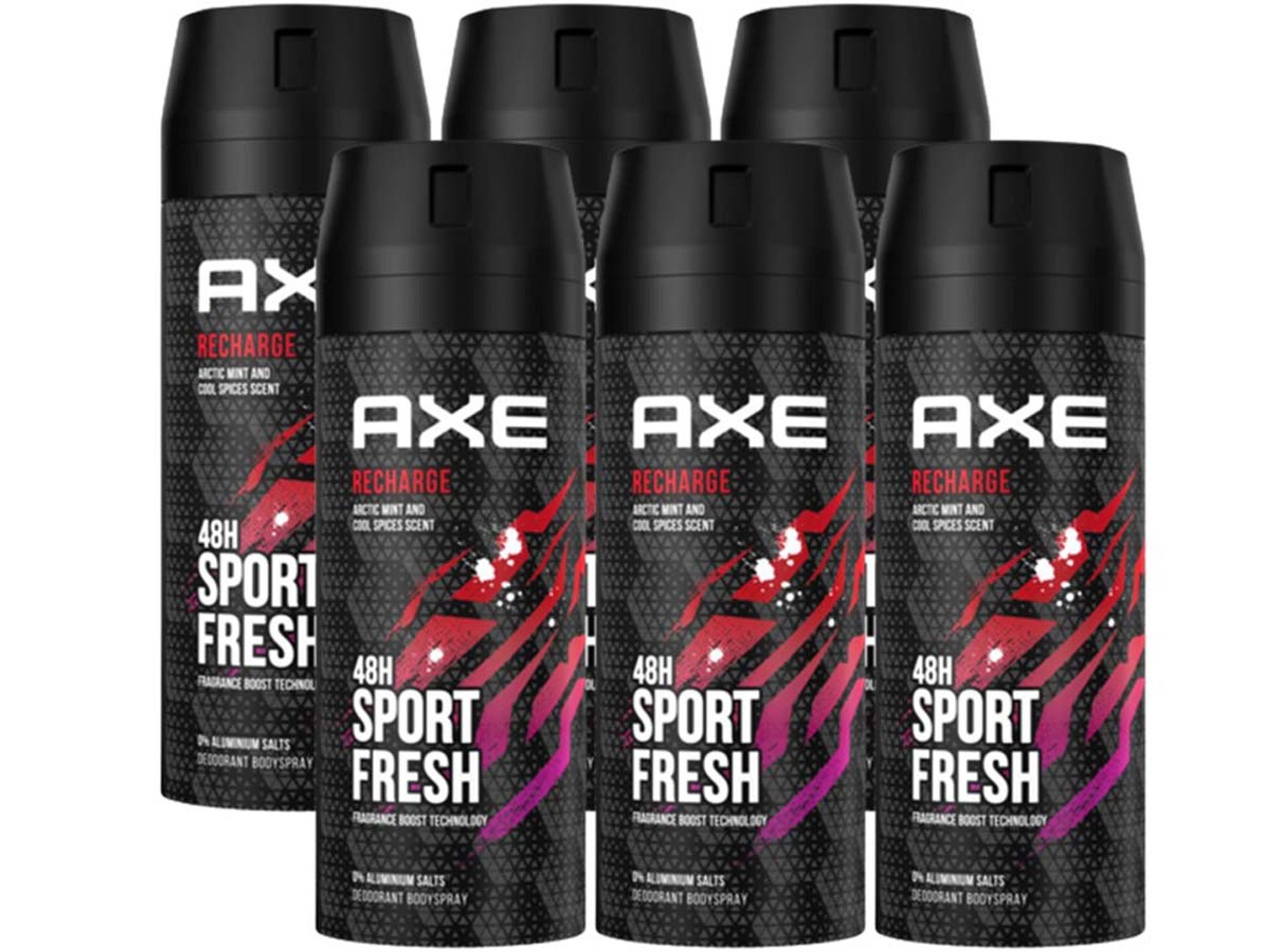 axe Deo-Set AXE Bodyspray Recharge Sport Fresh 6x 150ml Deo ohne Aluminium