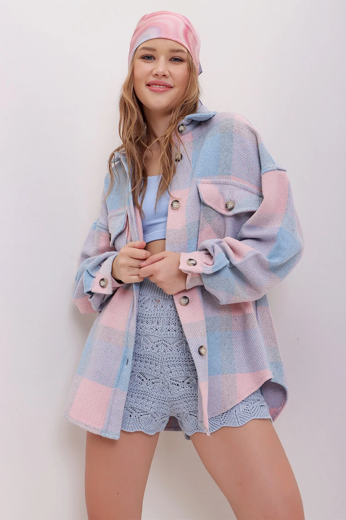 Trend Alaçatı Stili  Hemd - Mehrfarbig - Oversized