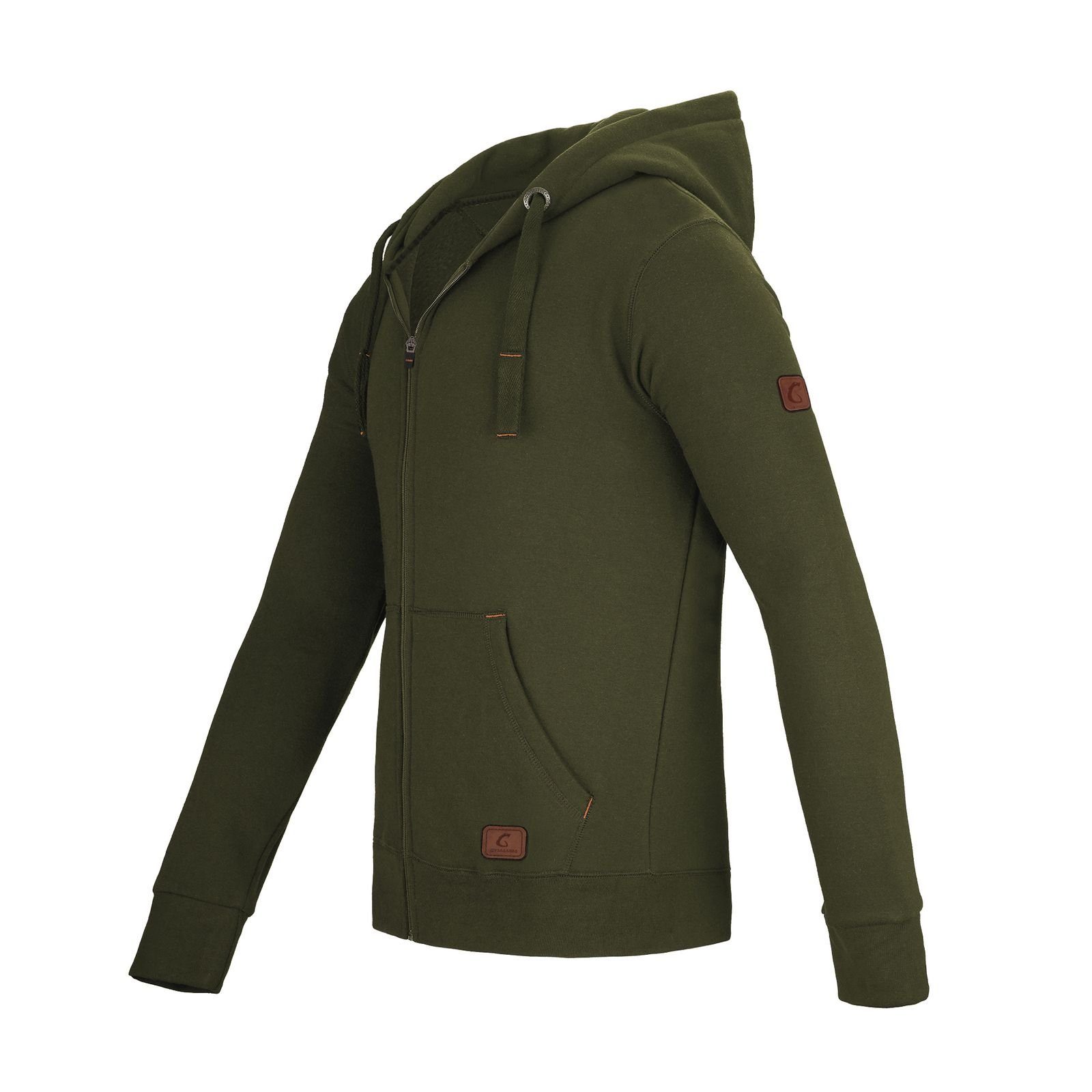 GYMAMBA Jogginganzug Herren leather olivegrün (2-tlg), mit Kapuze
