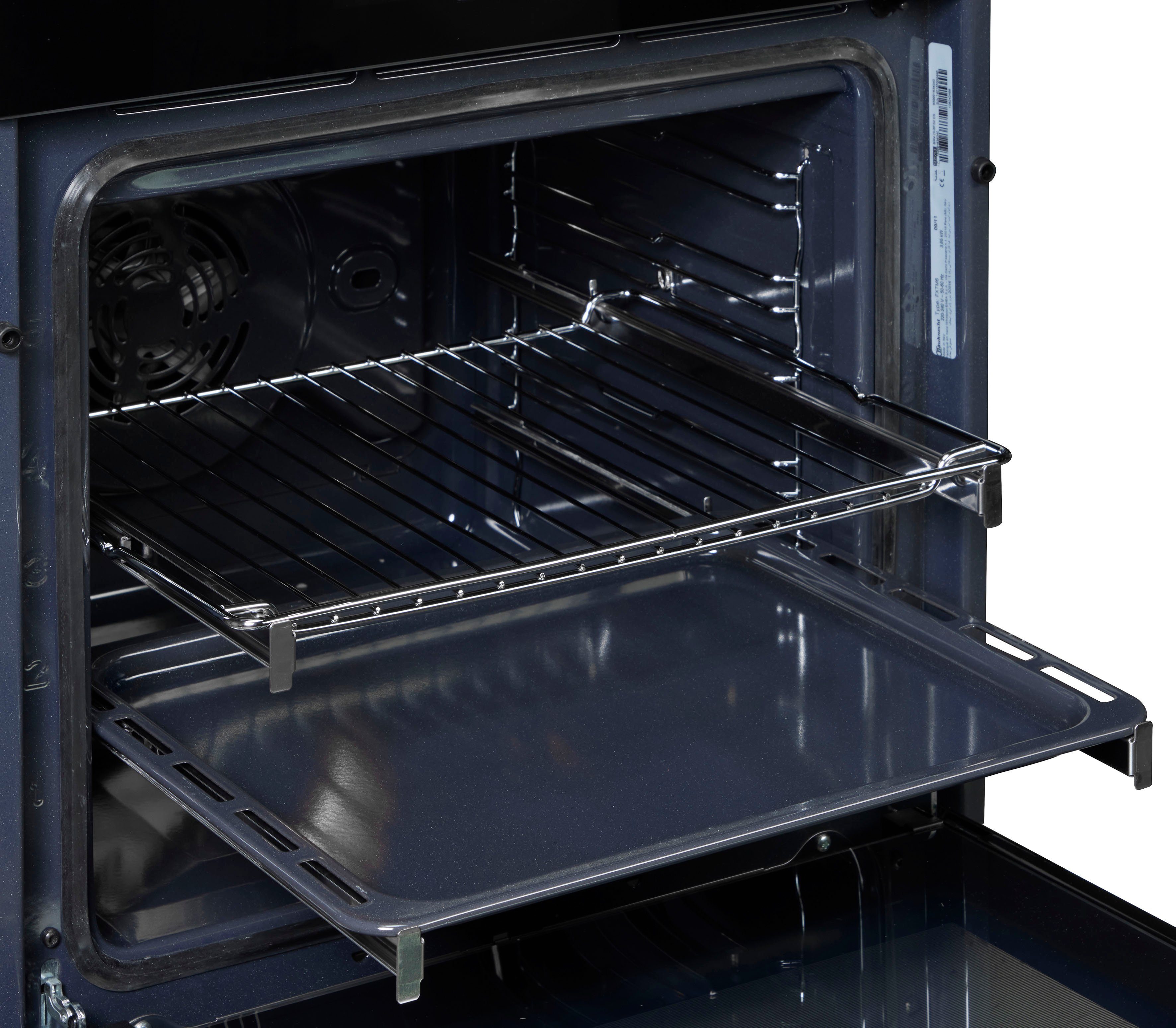 BAUKNECHT Backofen-Set BAKO4 HI6 BLACK, mit 2-fach-Teleskopauszug, Hydrolyse