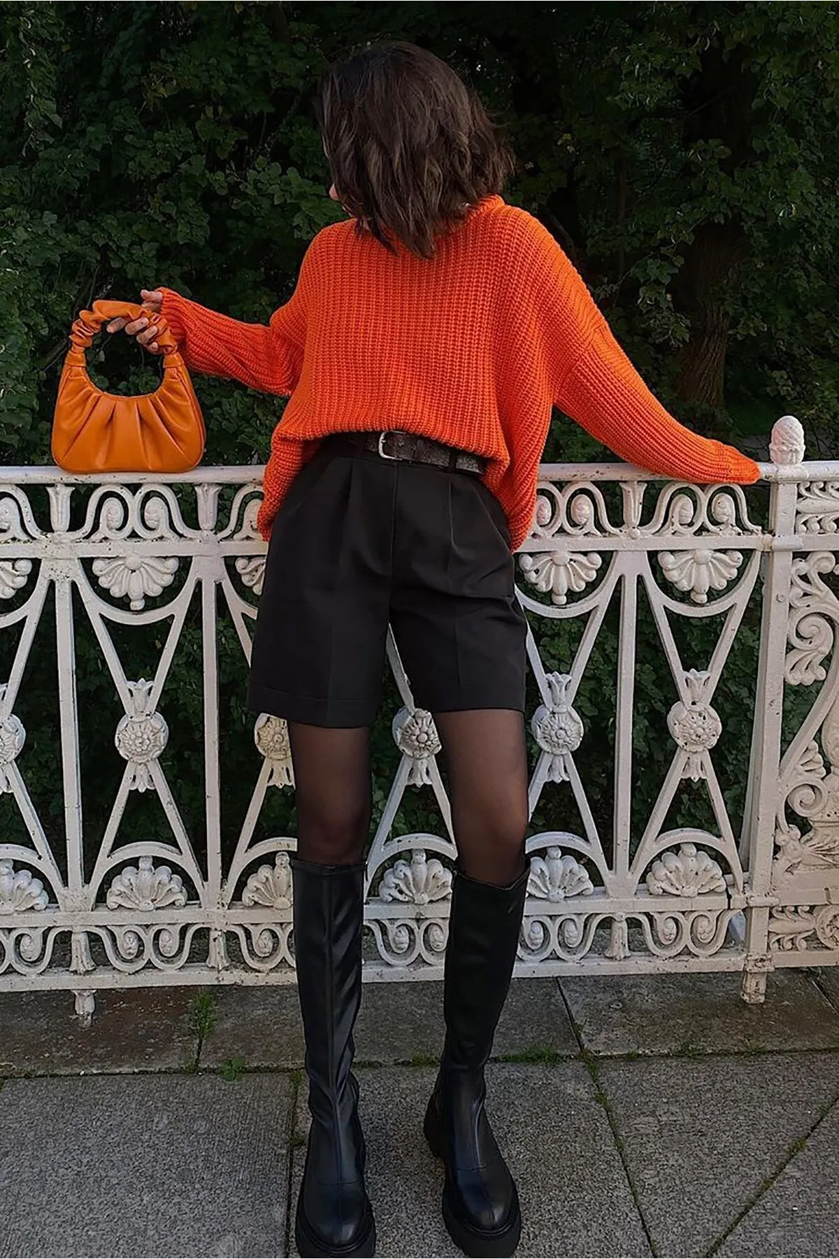 Madmext  Orangefarbener Basic-Pullover mit Fahrradkragen MG1264