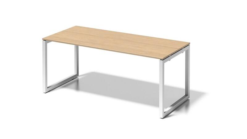 Cito Schreibtisch, 740 mm höhenfixes O-Gestell, H 19 x B 1800 x T 800 mm, Dekor ahorn, Gestell verkehrsweiß
