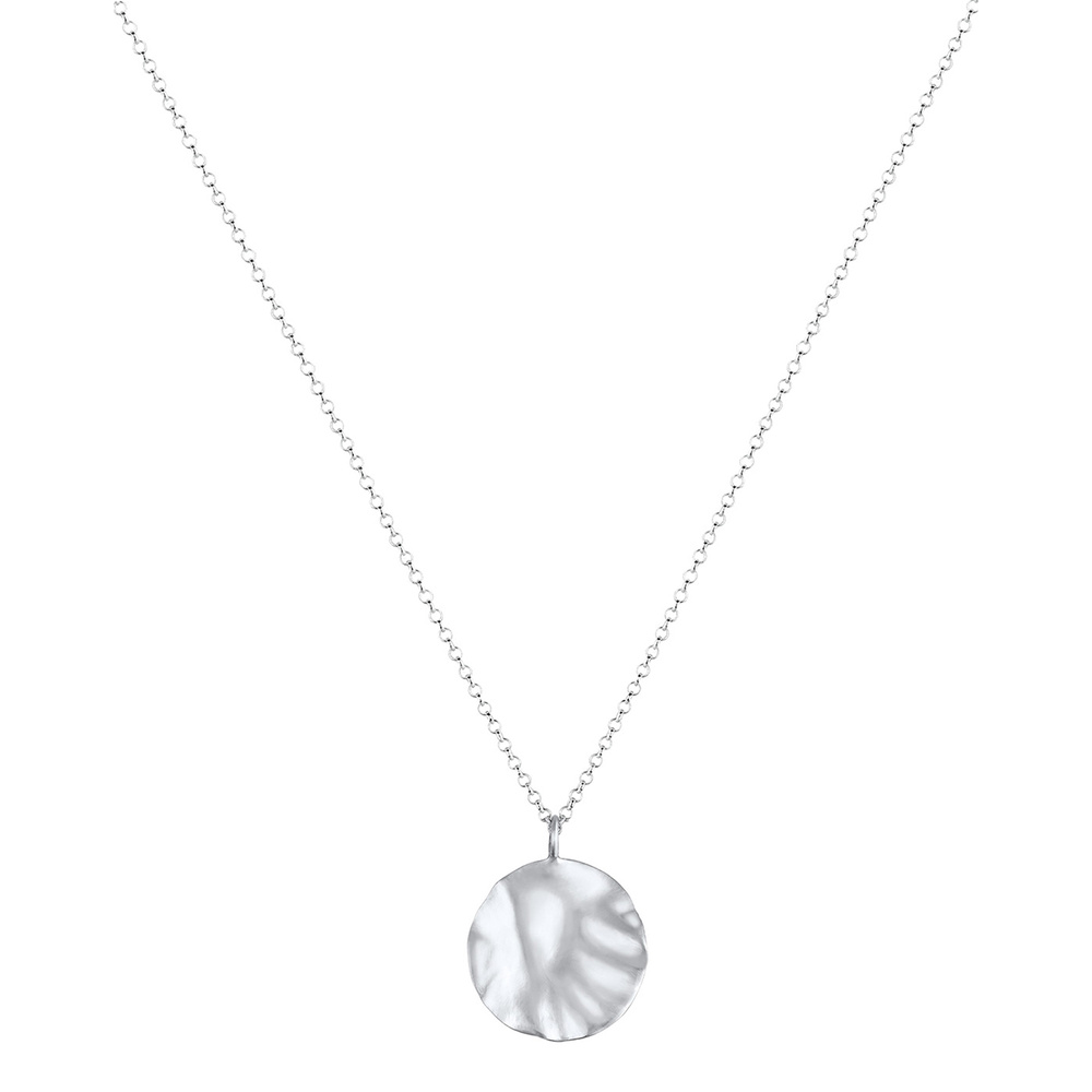 Elli Elli Collier Femme Pendentif Design Organique Paillette - (925/1000) Argent Bijoux