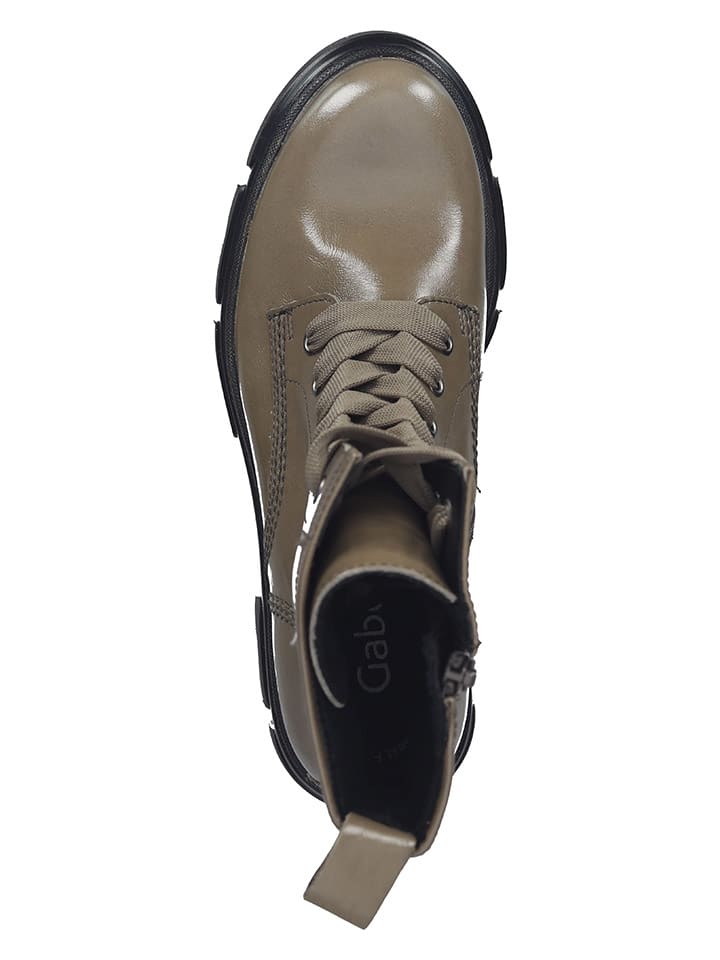 Gabor Leder-Stiefeletten in Khaki günstig kaufen