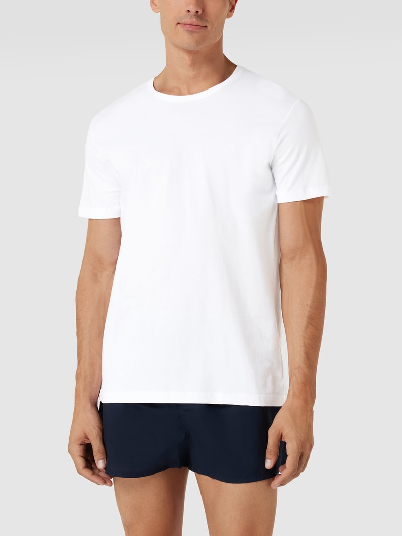 T-Shirt mit Rundhalsausschnitt im 2er-Pack Modell 'ComfortS' in weiß