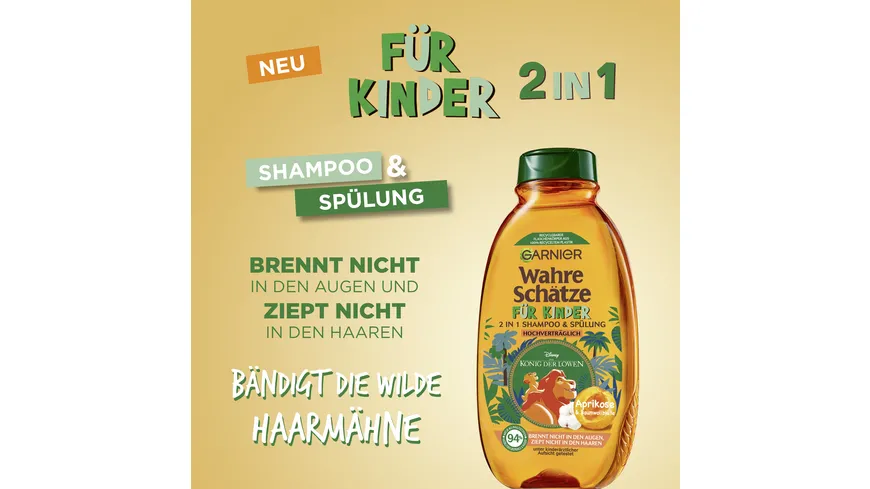 Garnier Wahre Schätze Shampoo für Kinder Aprikose und Baumwollblüte 300 ml