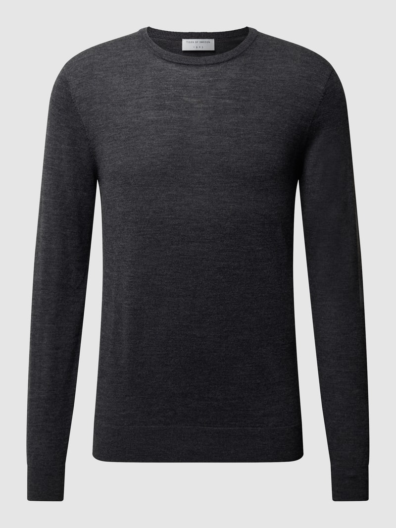 Pullover aus Wolle Modell 'Nichols' in anthrazit