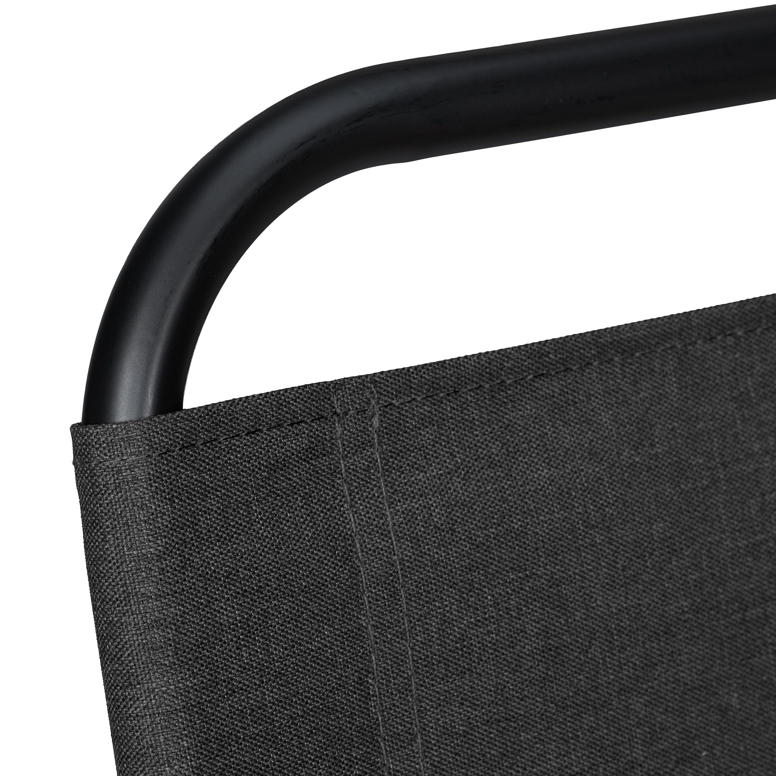 relaxdays Campinghocker Schwarzer Campinghocker mit Lehne