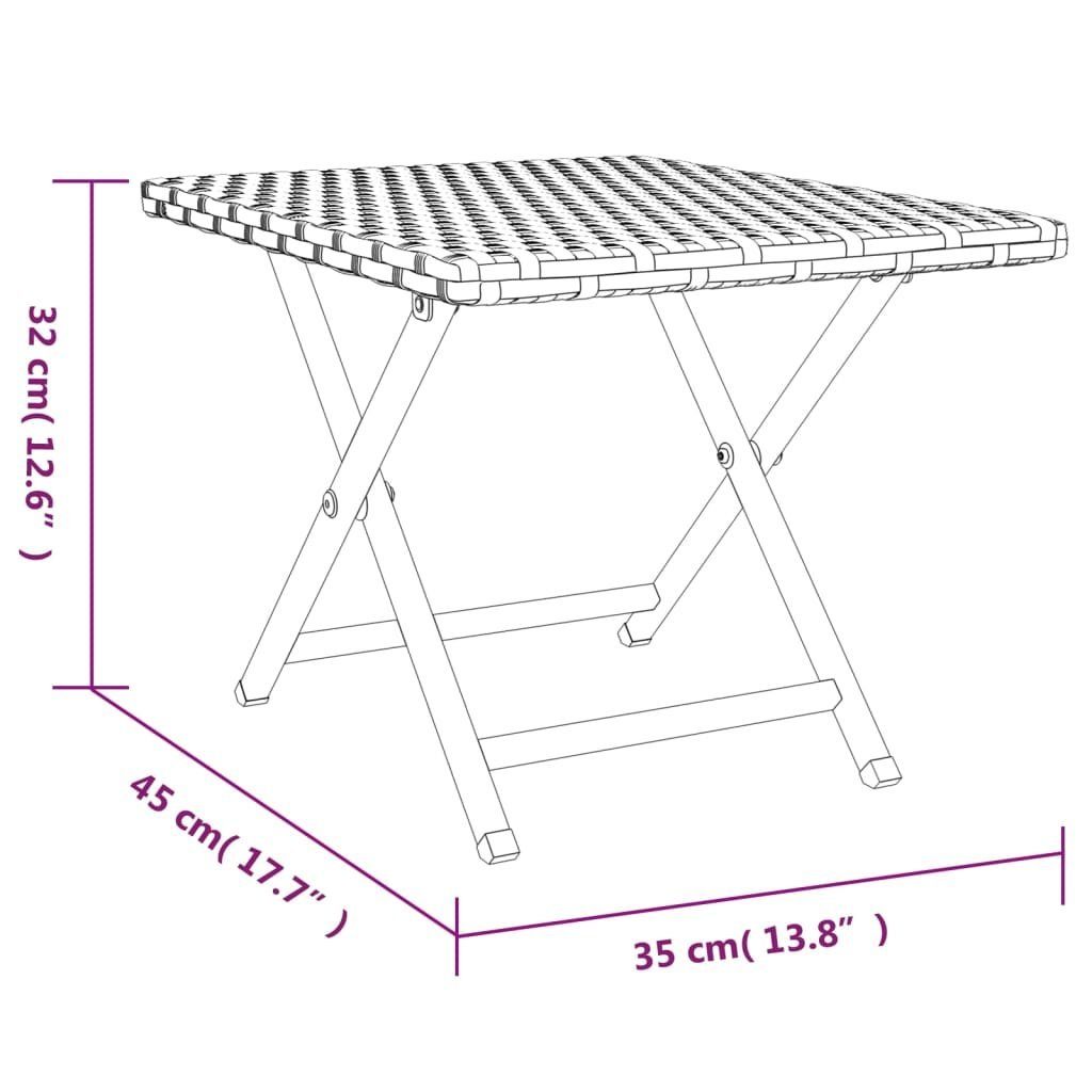 vidaXL Klapptisch Klapptisch Schwarz 45x35x32 cm Poly Rattan