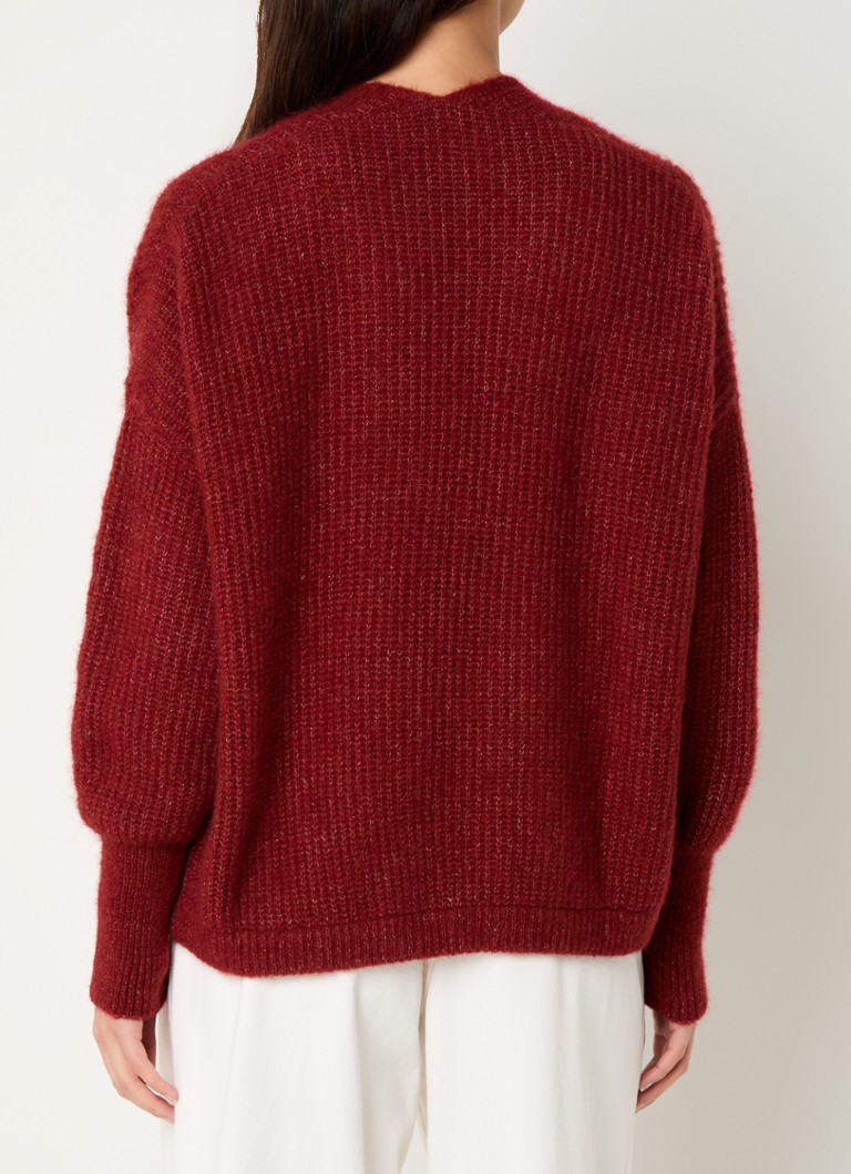 Americký vintage pletený otevřený kardigan ze směsi alpaky