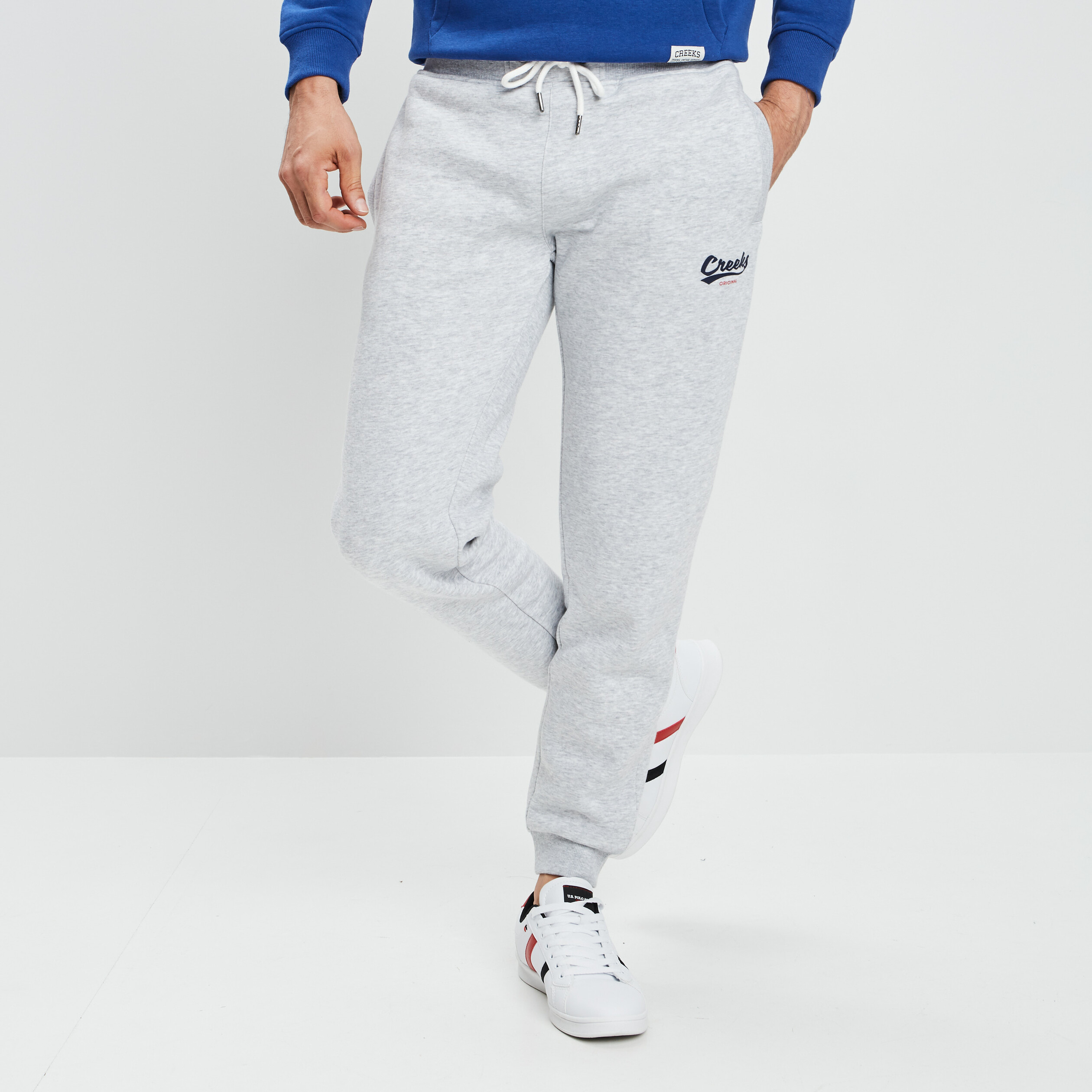 Pantalon jogging ajusté Creeks gris homme | La Halle