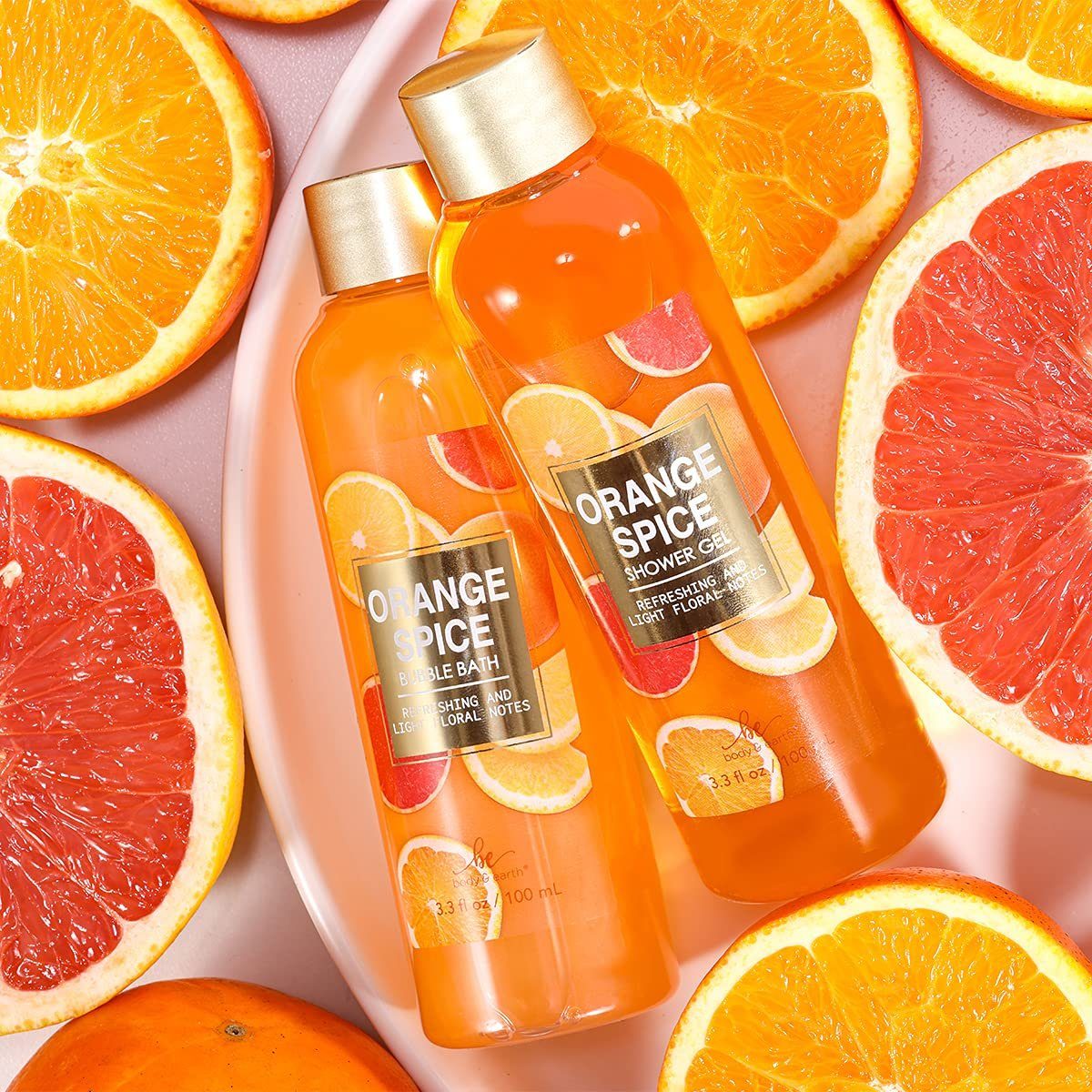 Diyarts Pflege-Geschenkset Geschenkset Frauen- 4 tlg. Orangenduft Mini Geschenkbox, Bade Wellness Set für Spa-Entspannung Beautyset Pflegeset