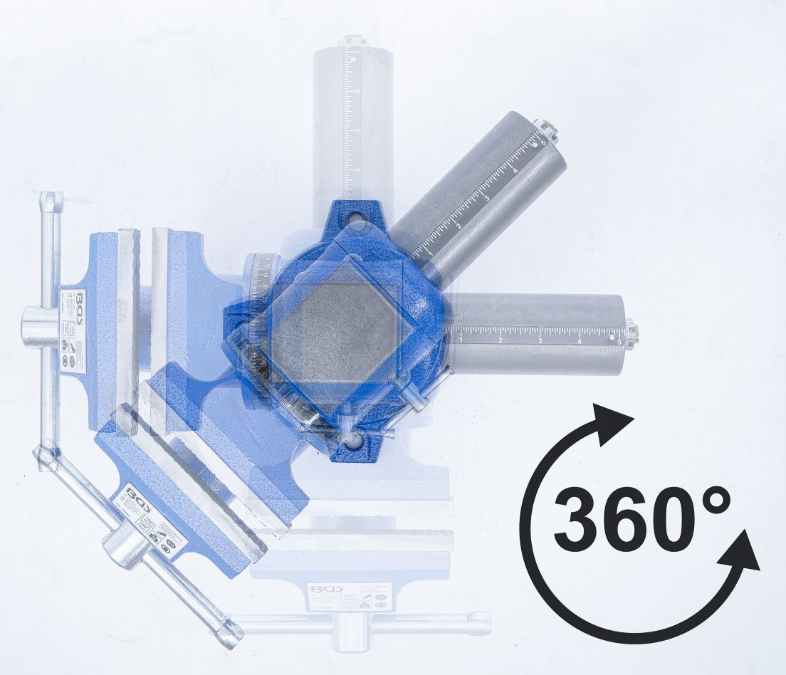 Zverák BGS 70965 Upínacie čeľuste 100 mm otočné o 360°