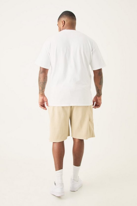 Plus lockere gerippte Cargo-Shorts