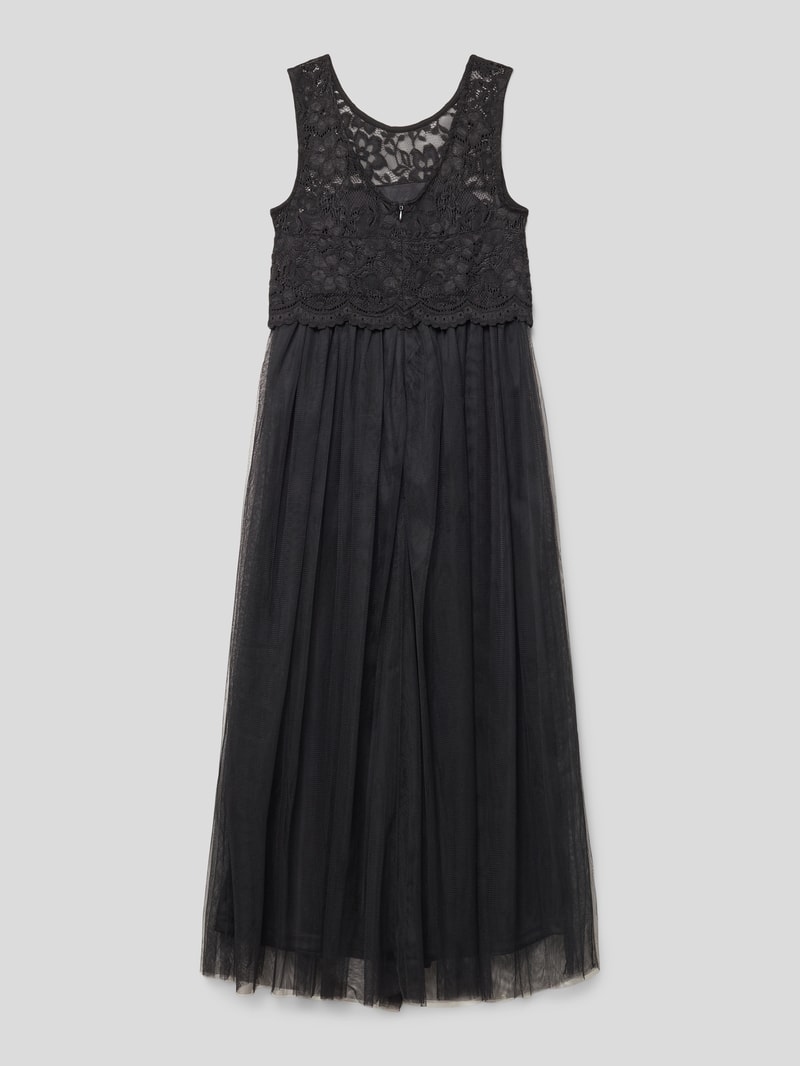 Kleid mit Spitzenbesatz in schwarz